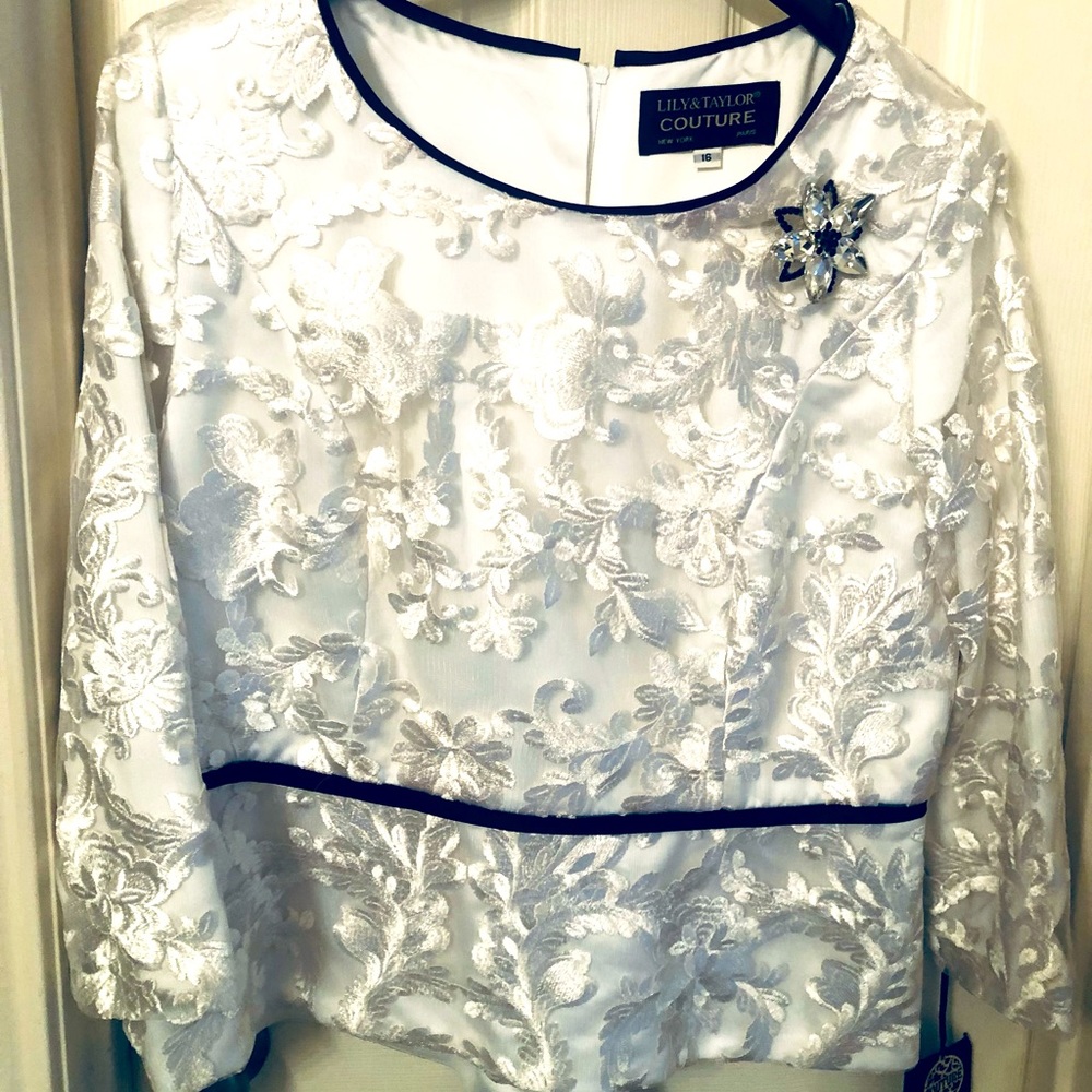 Lily & Taylor- Beautiful black & white suit